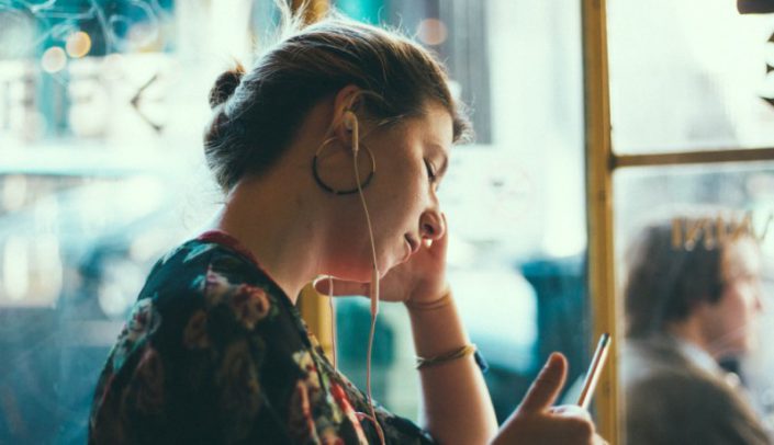 Girl with headphones